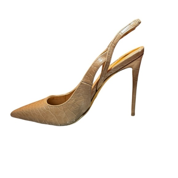 Express Croc Embossed Cutout Slingback Pumps - Picture 2 of 10